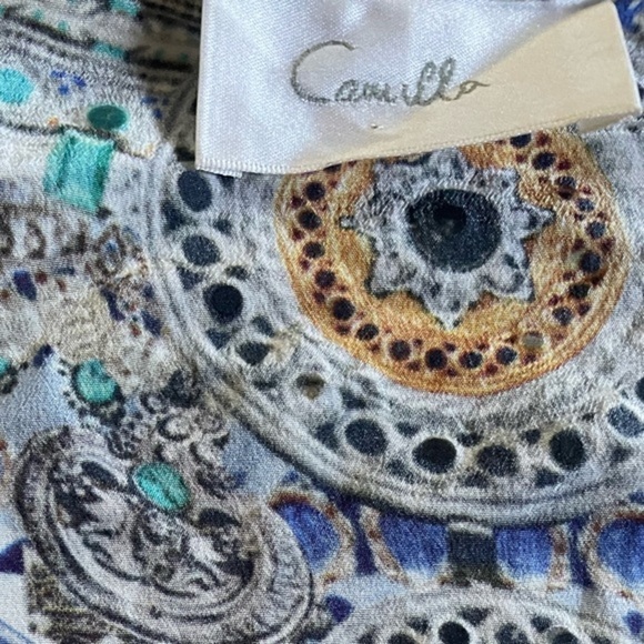 Camilla Kaftan Silk Cover up Dress jeweled embellished O/S - Picture 10 of 11